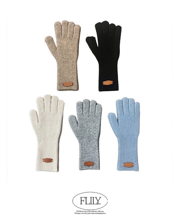 AP. Leather Label Wool Gloves